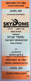 Star Trek: The Next Generation Final Episode Vintage Ticket Skydome Jumbotron (Toronto, 1994)
