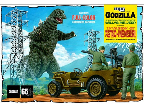 MPC Invasion of Astro-Monster Godzilla Army Jeep 1/25 Scale Model Kit