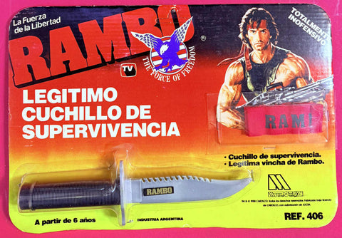 Metro Toys Rambo the Forces of Freedom: Toy Survival Knife & Headband Set 1988 (Argentina Packaging)