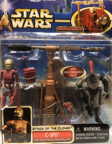 Star Wars Attack of the Clones: 3 3/4" Deluxe C-3P0 W/Droid Factory Assembly Line!