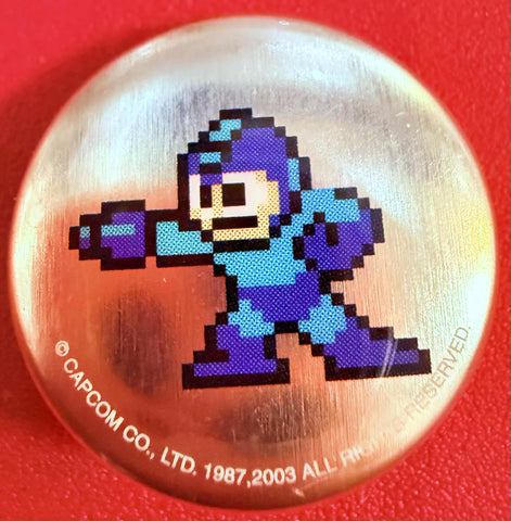 Capcom Mega Man 1" Metal Button 2003 (Jumping)