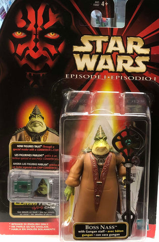 Star Wars Episode I CommTech Chip: 3 3/4" Boss Nass W/Gungan staff