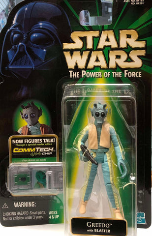 Star Wars Power of the Force CommTech Chip: 3 3/4" Greedo W/Blaster