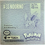 Artbox Pokemon: Nidorino Sticker #33 1996