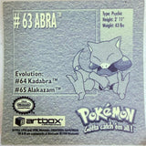 Artbox Pokemon: Abra Sticker #63 1996