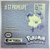 Artbox Pokemon: Primeape Sticker #57 1996