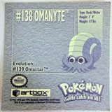 Artbox Pokemon: Omanyte Sticker #138 1996
