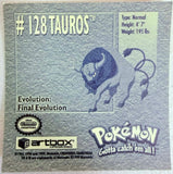 Artbox Pokemon: Tauros Sticker #128 1996